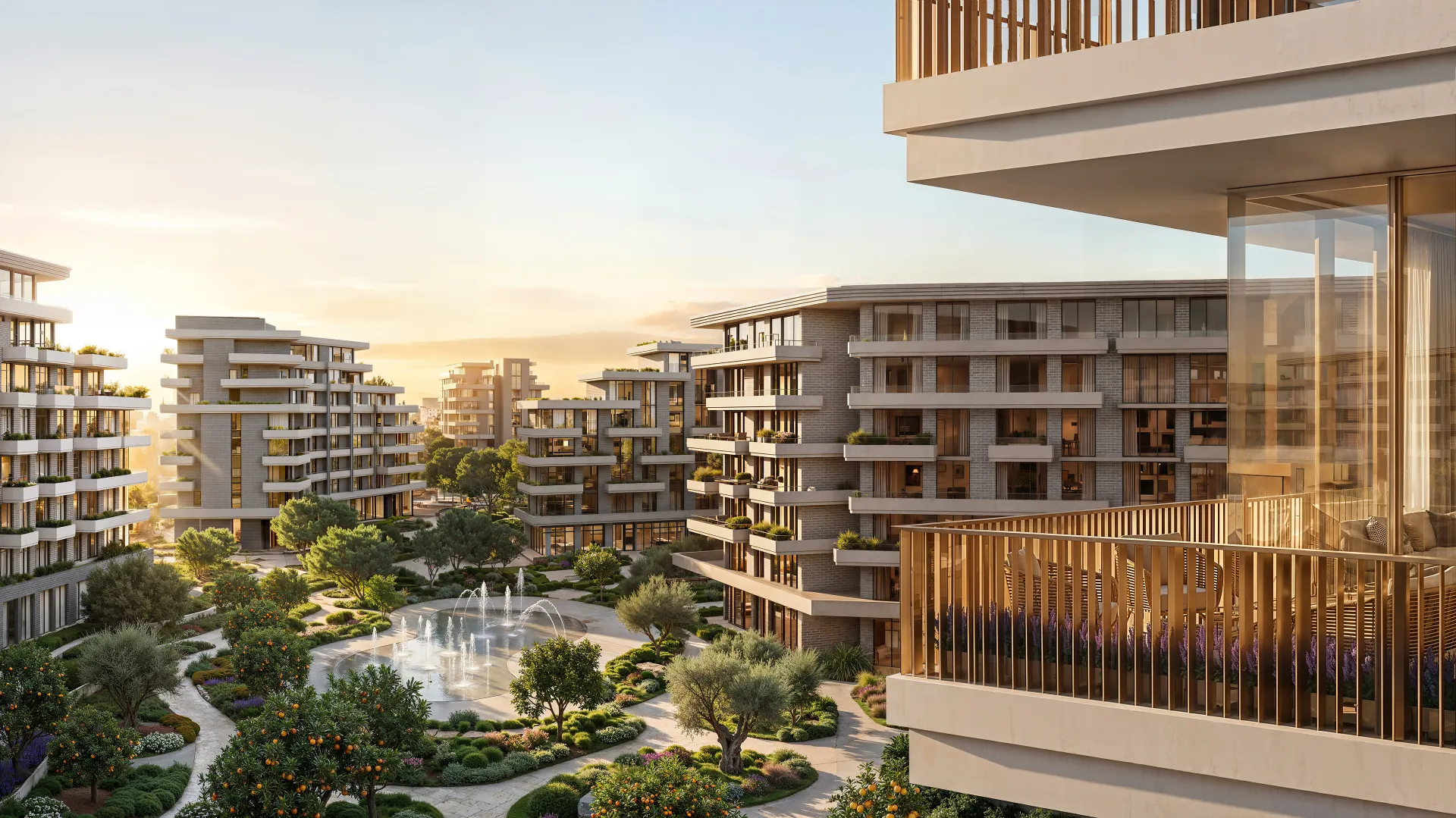 بالکن با نمای محور سبز Arancia Yards