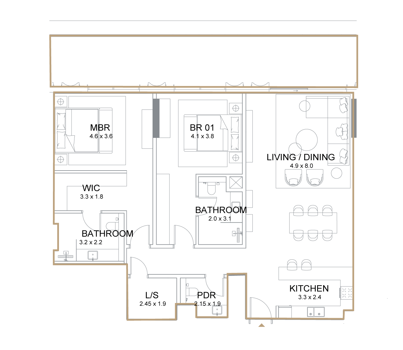 Residence Type 2A floor plan