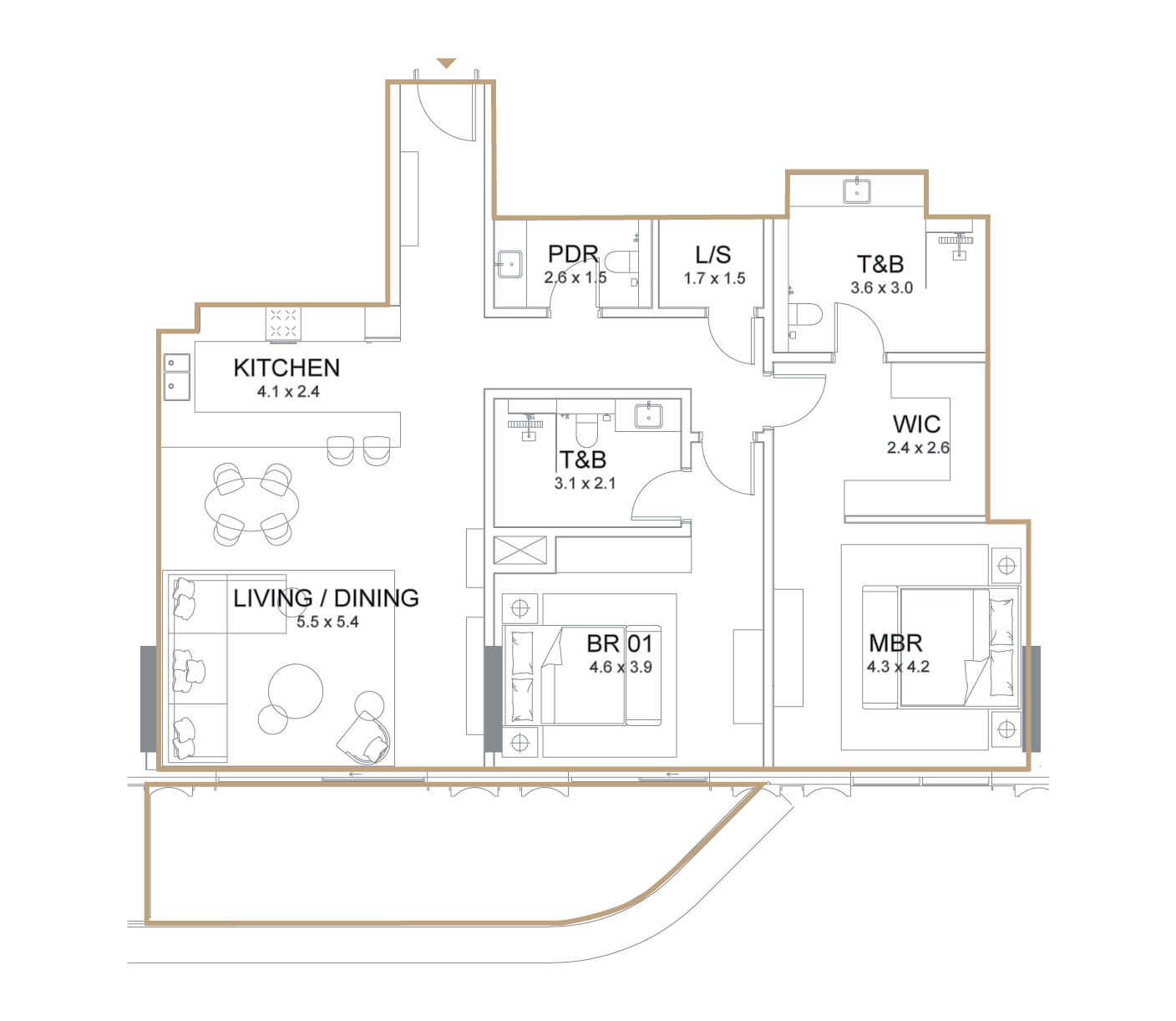 Residence Type 6B floor plan