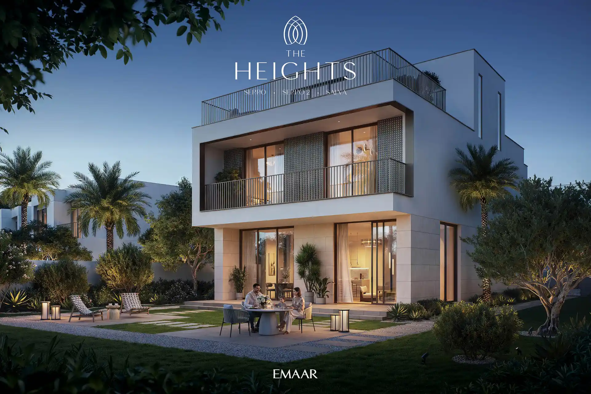 The Heights · نمای ویلا در غروب